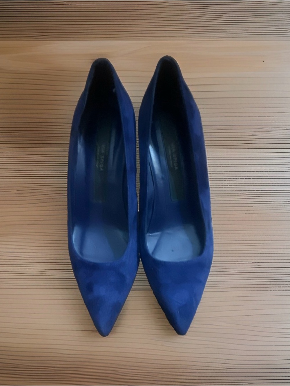 Via Spiga Royal Blue Faux Suede Pumps Heels Sz 8